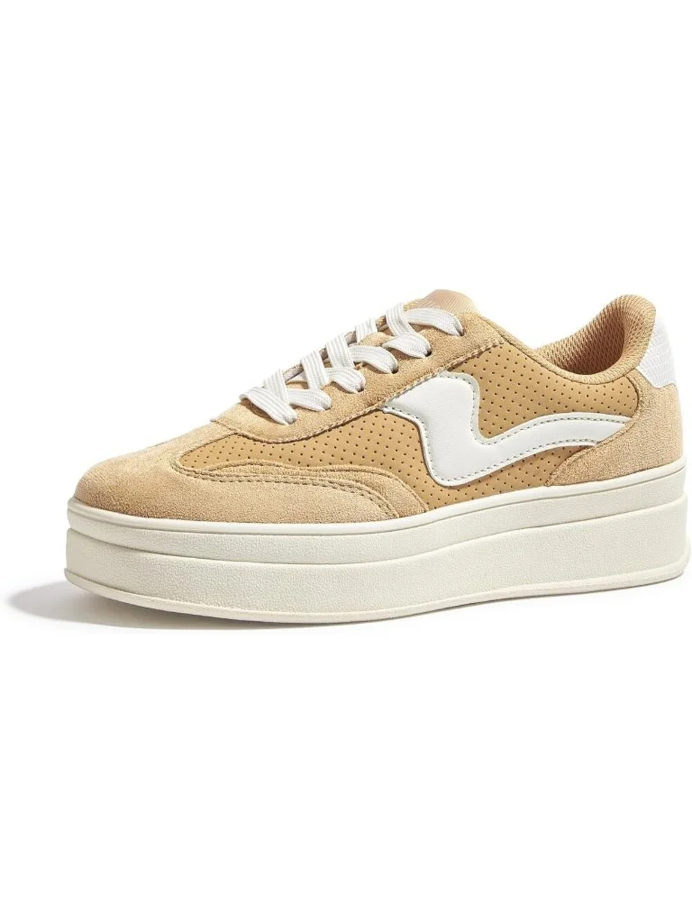 🆕Women's Apricot Platform Fashion Sneakers Thick Sole Casual Walking Shoes